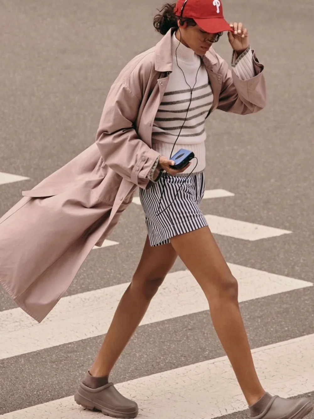 Anthropologie Mauve Trench Coat Lightweight Long Jacket Chic Minimalist. Size M - Picture 11 of 11